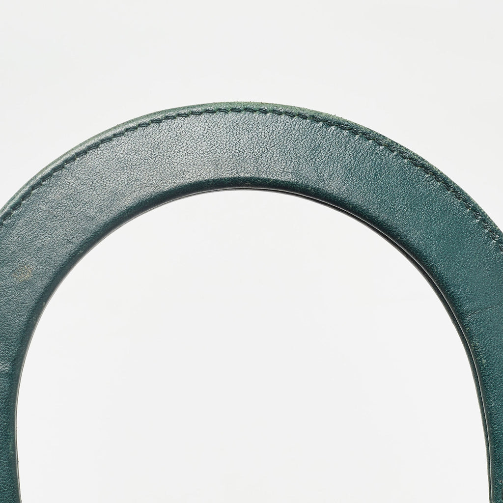 Dior Green Cannage Leather Medium Lady Dior Tote