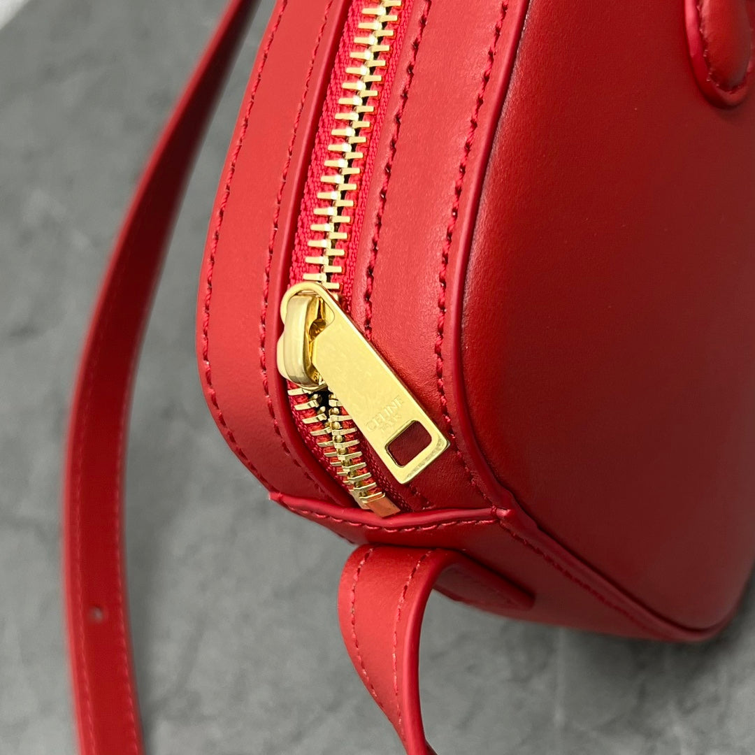 Celine Camera Shoulder Bag Cuir Triomphe Red For Women 10in/26cm