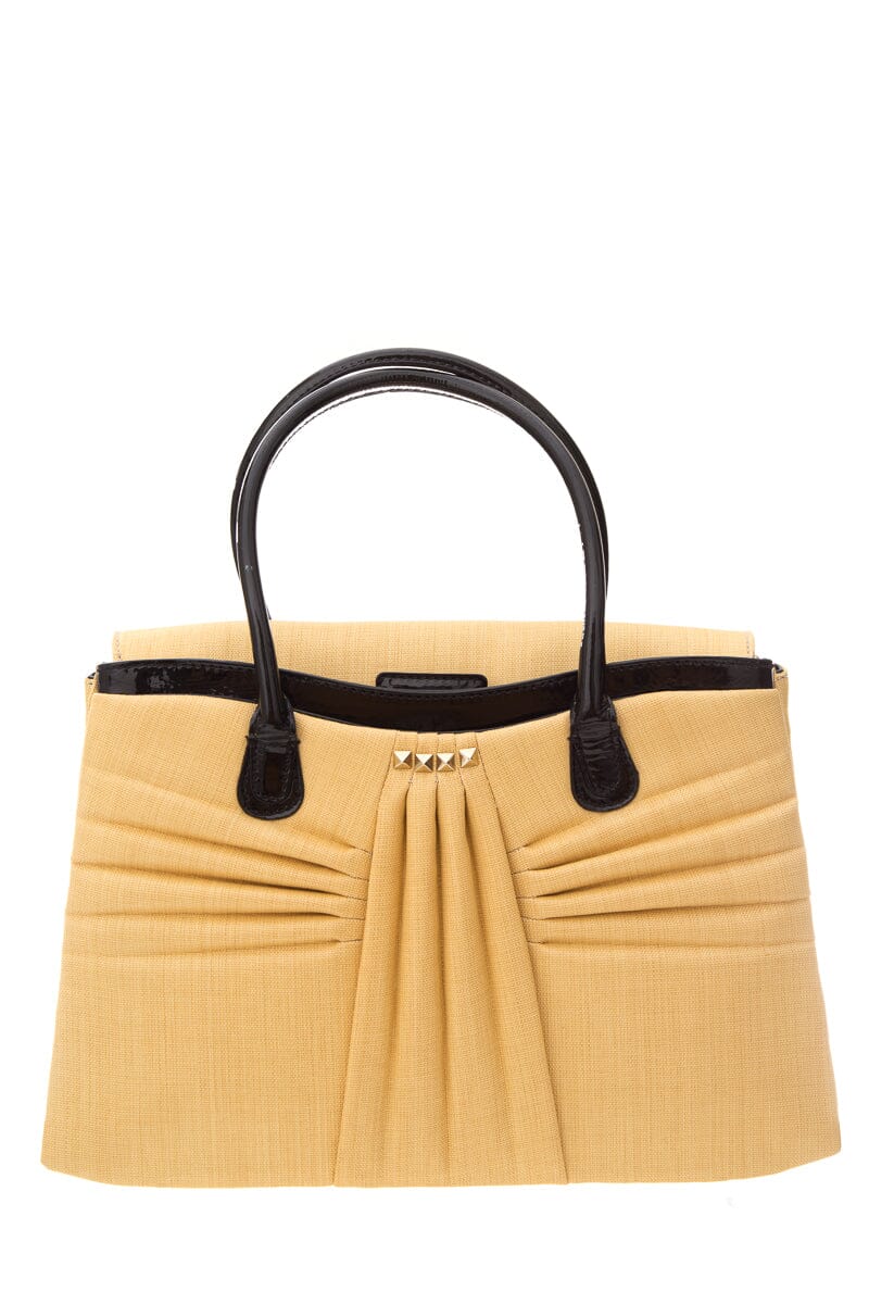 Valentino Raffia Black Patent Leather Shoulder Bag