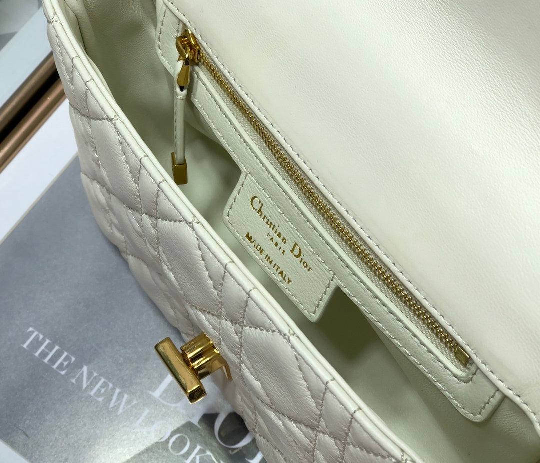 Dior Small Caro Bag, White, For Women Women’s Handbags, Shoulder Bags, Crossbody Bags, 20cm CD M9241UWHC_M35U