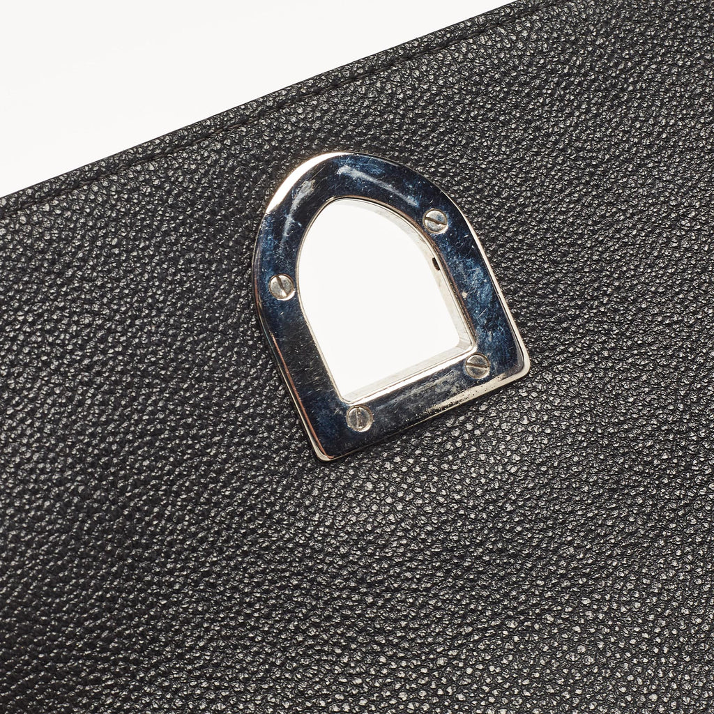 Dior Black Leather Diorama Chain Link Top Handle Bag..