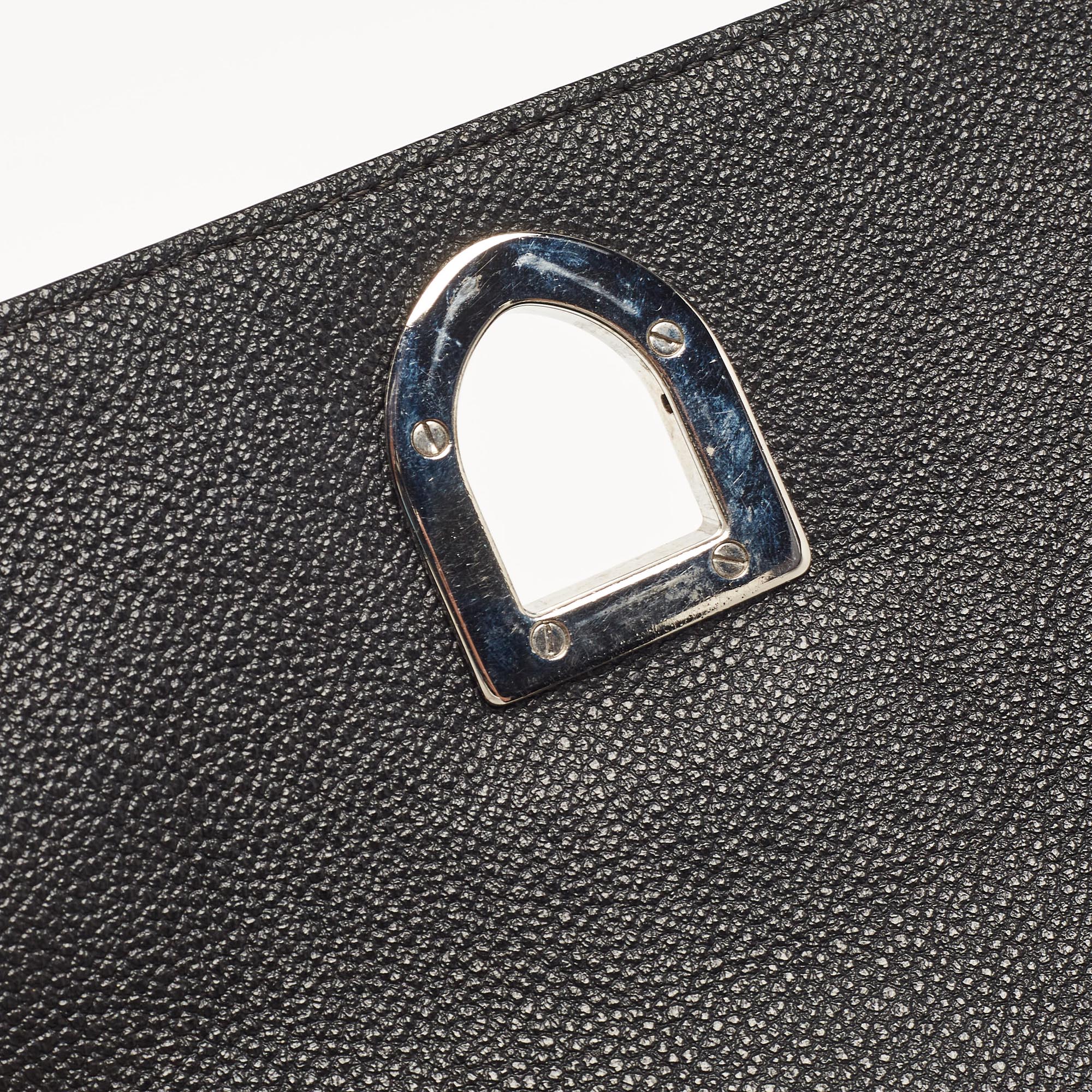 Dior Black Leather Diorama Chain Link Top Handle Bag..