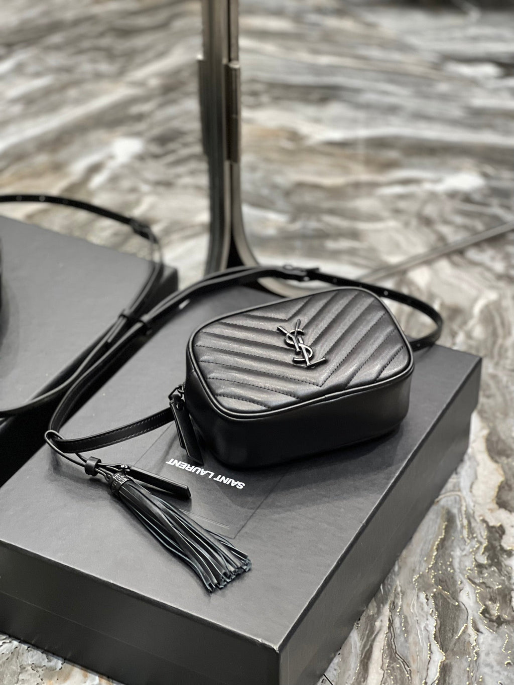 Top Quality Lou Belt Bag Black In MatelassÃ© Black Metal Hardware For Women 6.1in/15cm YSL 534817DV7081000