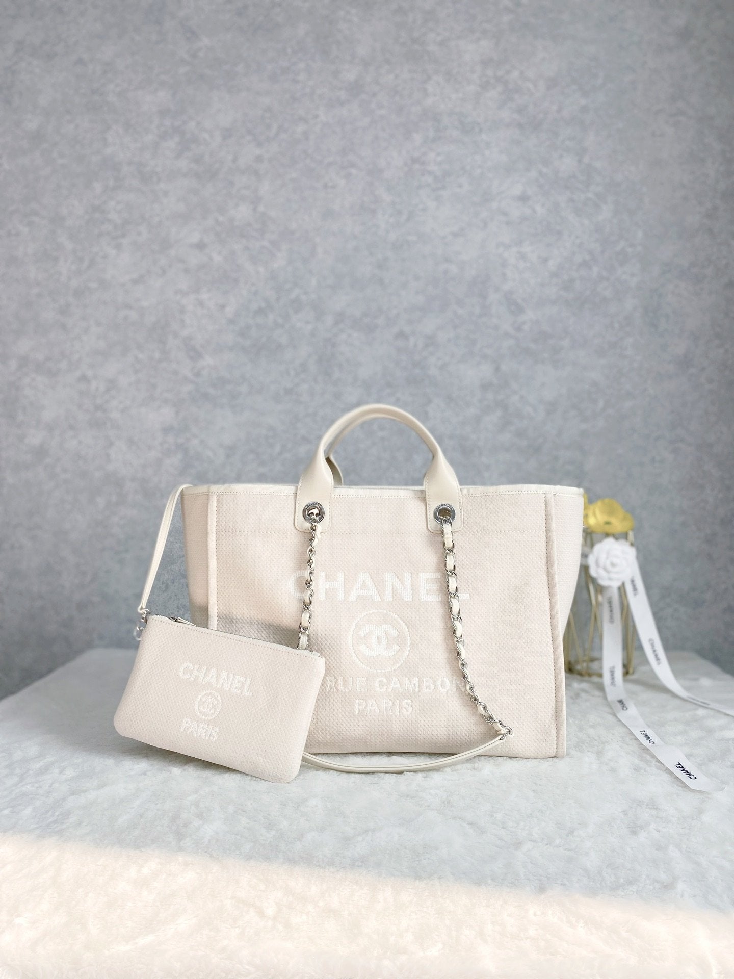 ChanelSmall Shopping Bag SiLouis Vuittoner Hardware Cream For Women Handbags, Shoulder Bags 15.2in/39cm AS3257