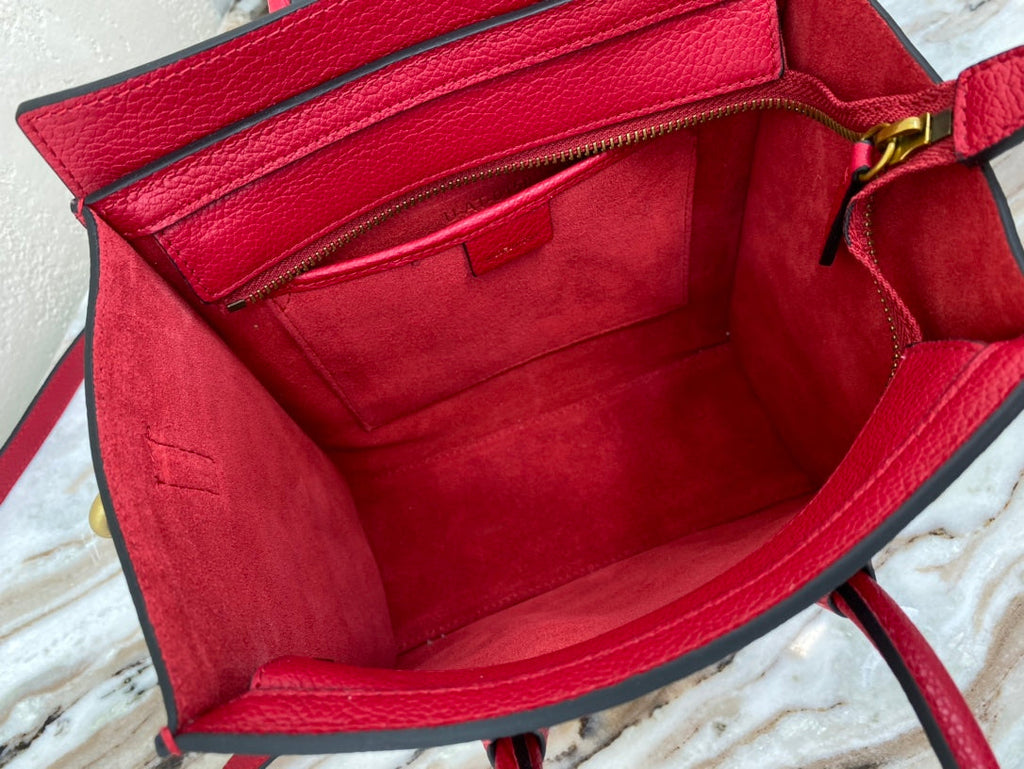 Top Quality Nano LuGucciage Bag In Drummed Red For WomLB 8in/20cmÃÂ 