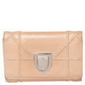 Dior Beige Leather Diorama Trifold Wallet..
