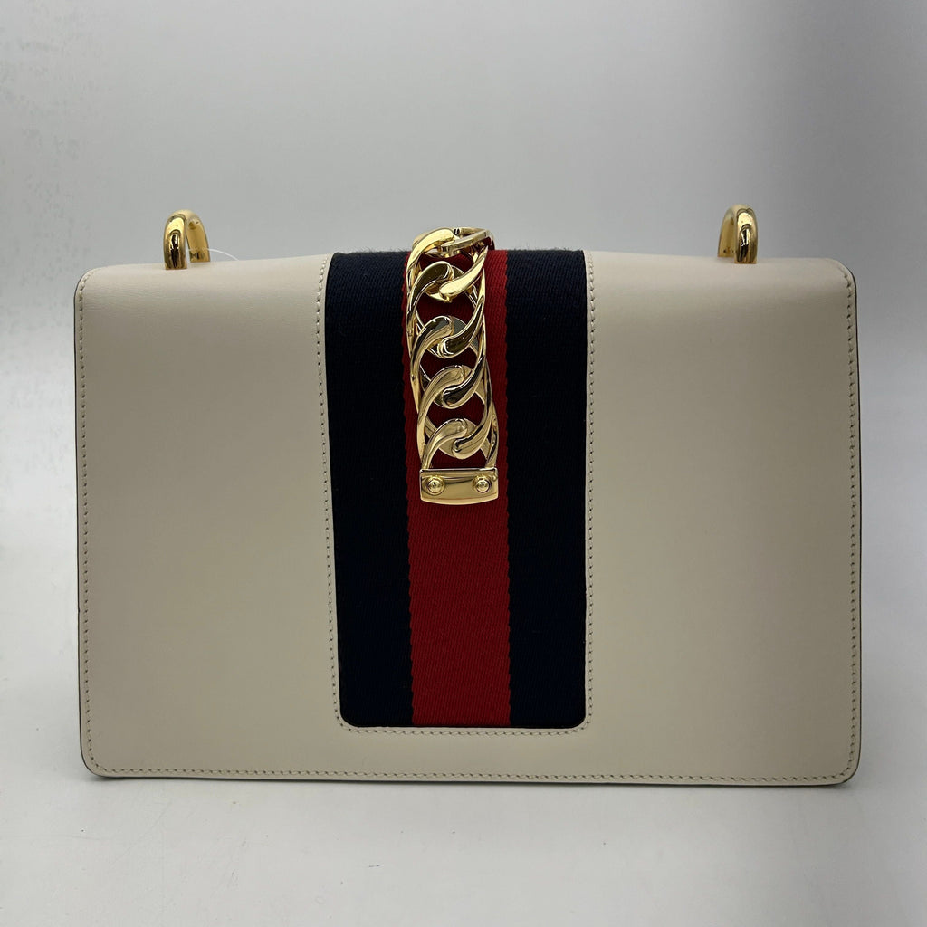 GUCCI SyLouis Vuittonie Shoulder Bag White Pink Multi Leather Floral Embroidery ITNS71BDBE3Q