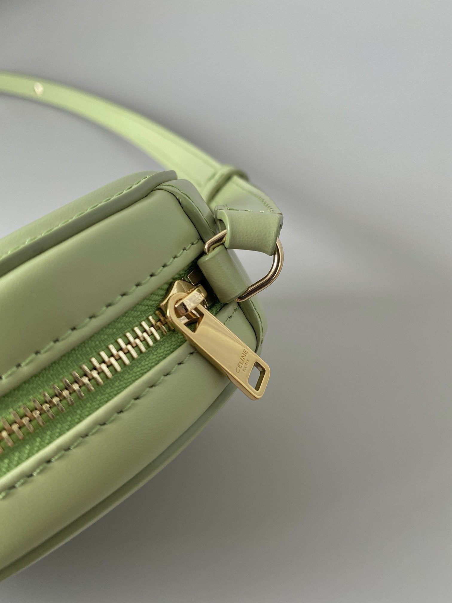 Crossbody Oval Purse Cuir Triomphe Mint Green For Women 6in/16cm