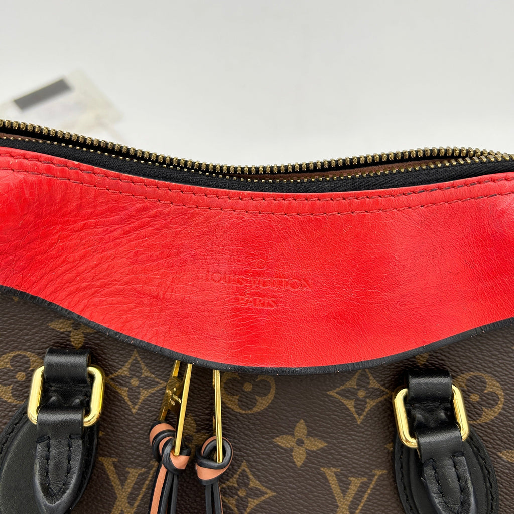 Louis Vuitton Monogram Tuileries Brown Red Canvas Shoulder Bag
