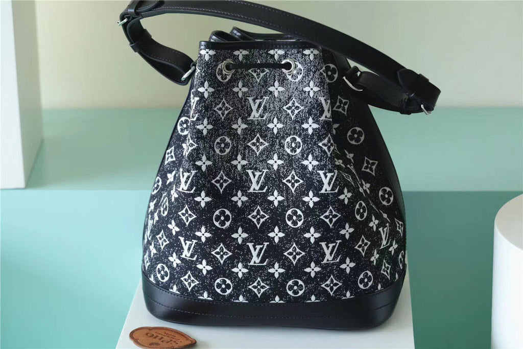 Louis Vuitton Petit Noe Monogram Jacquard Denim Black For Women,  Shoulder And Crossbody Bags 11.2in/28.5cm Louis Vuitton
