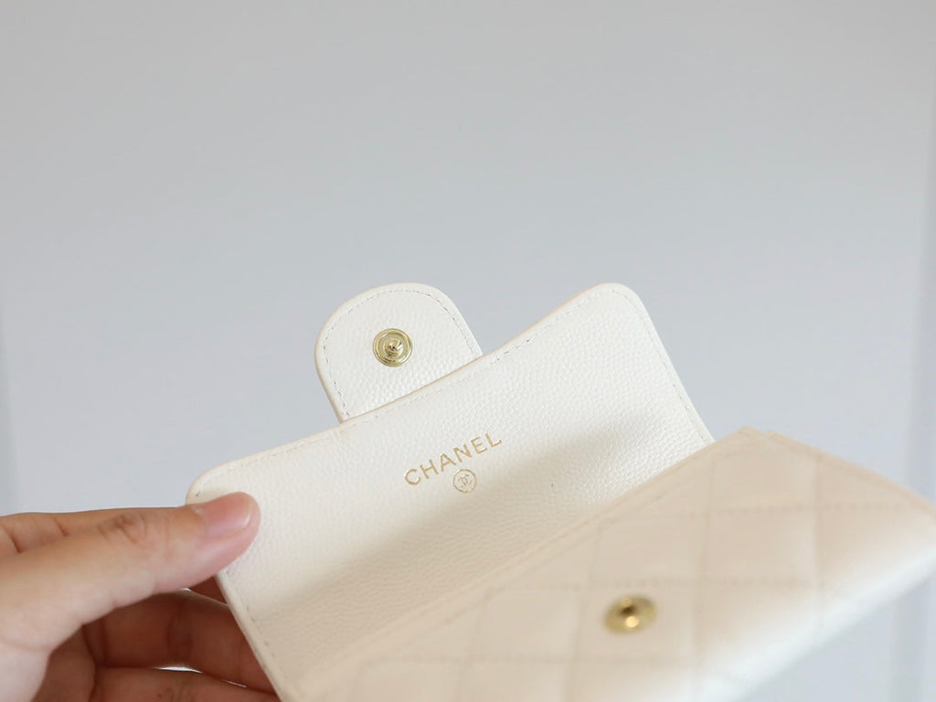 Chanel CHL CLASSIC CARD HOLDER WALLET WHITE AP0214