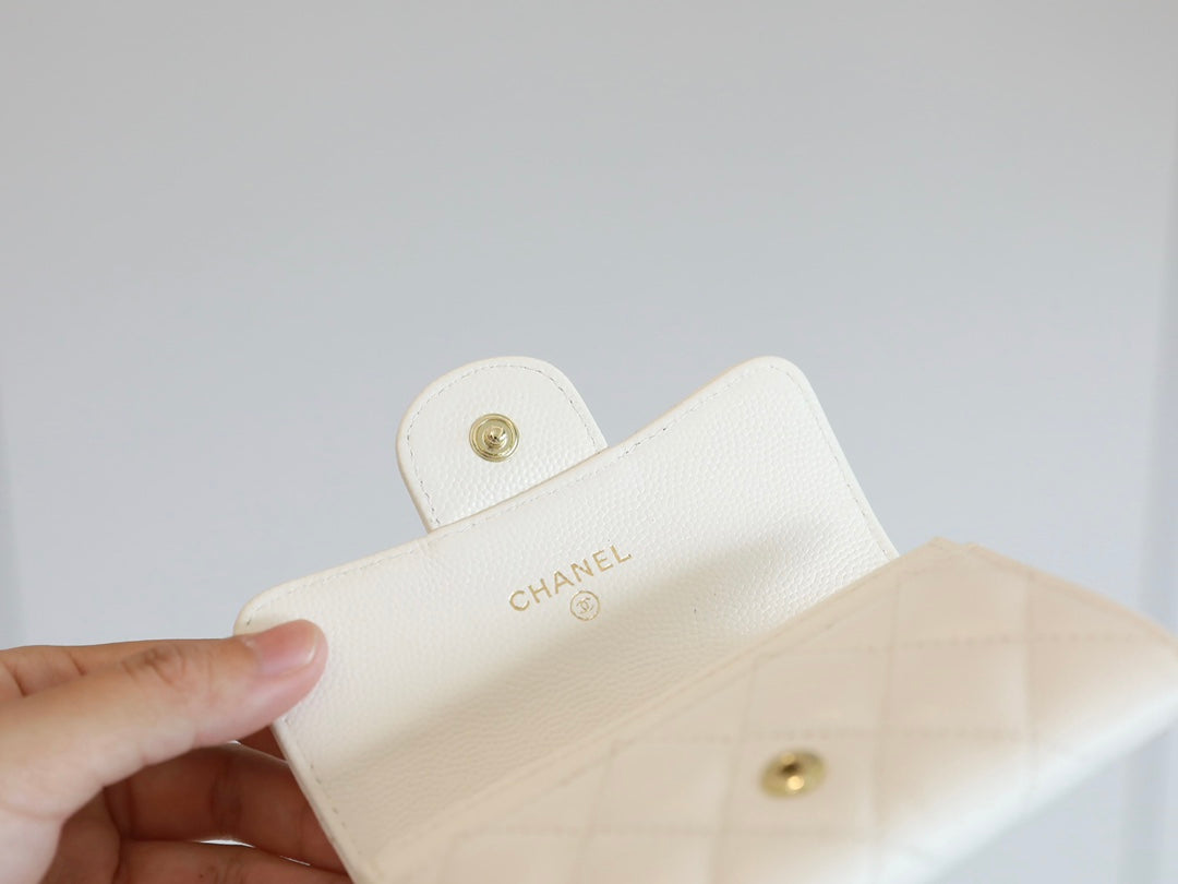 Chanel CHL CLASSIC CARD HOLDER WALLET WHITE AP0214