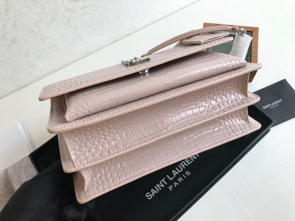 YSSL Sunset Medium Chain Bag Light Pink For Women 8in/22cm YSL 442906DND0N1202