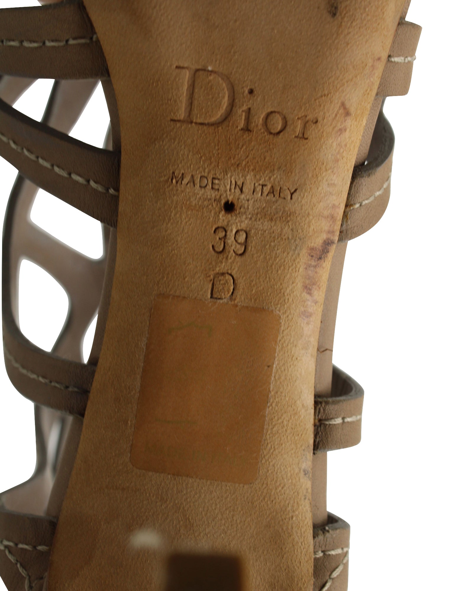 Dior Caged High Heel Sandals in Br Leather