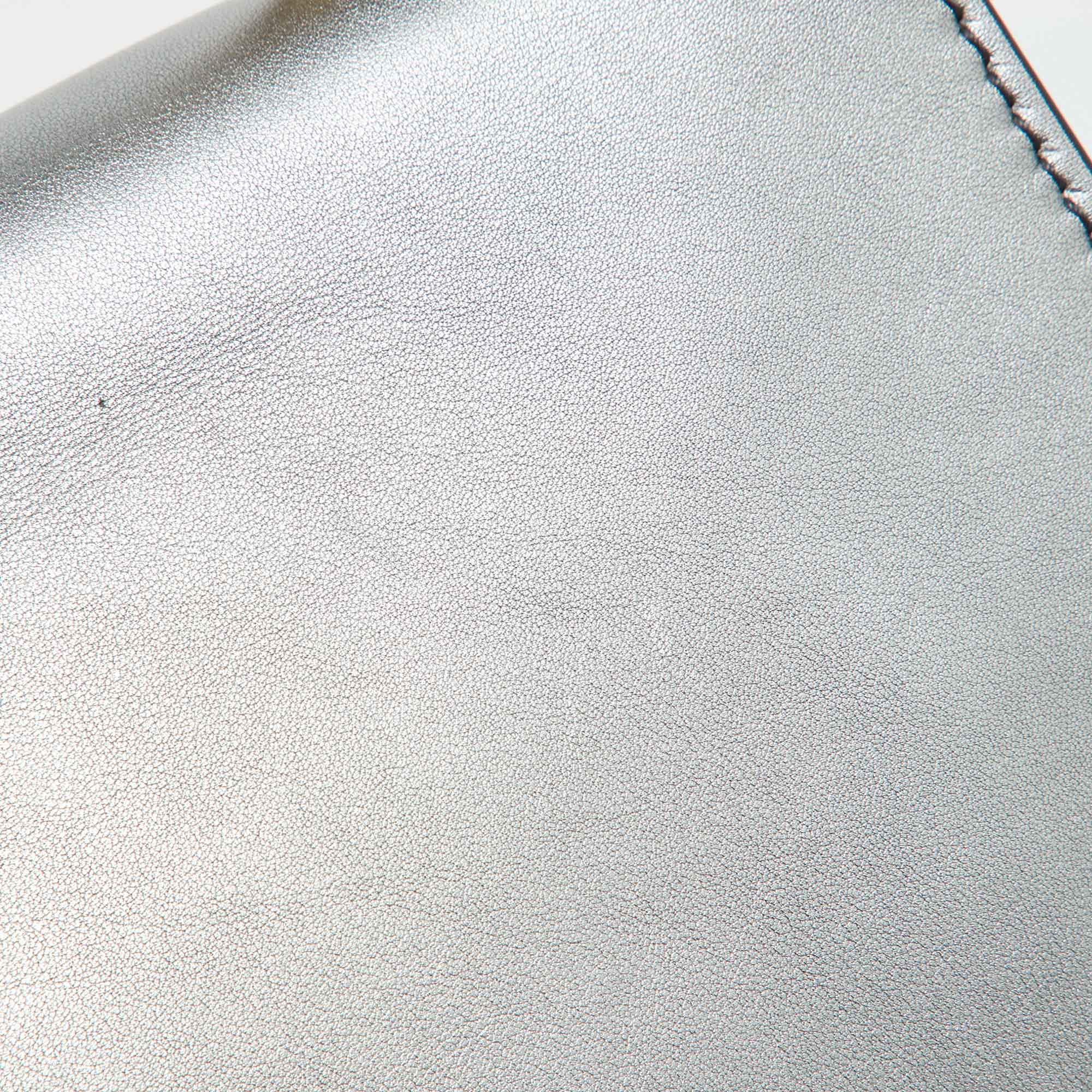 Dior Silver Leather Miss J'adior Chain Flap Bag