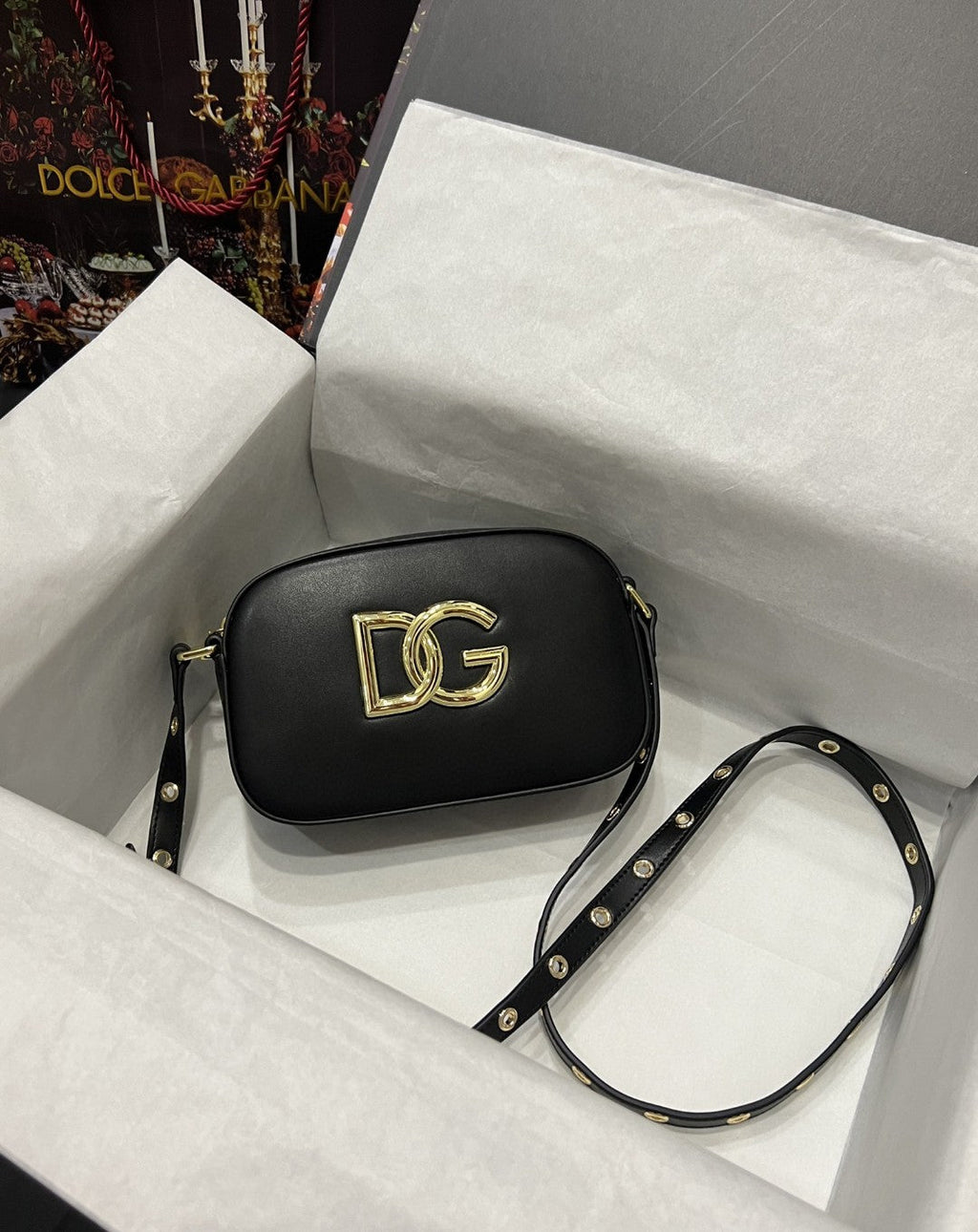 DG Crossbody 3.5 Bag Black For Women 7.5in/19cm DG Burberry7095AW57680999