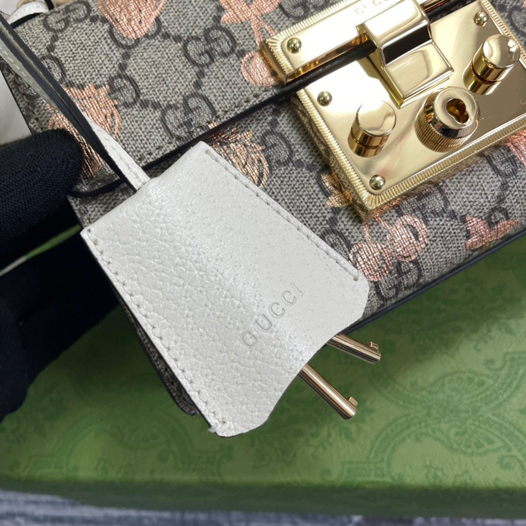 Gucci Padlock Small Gucci Strawberry Shoulder Bag Beige For Women, Women’s Bags 7.9in/20cm Gucci