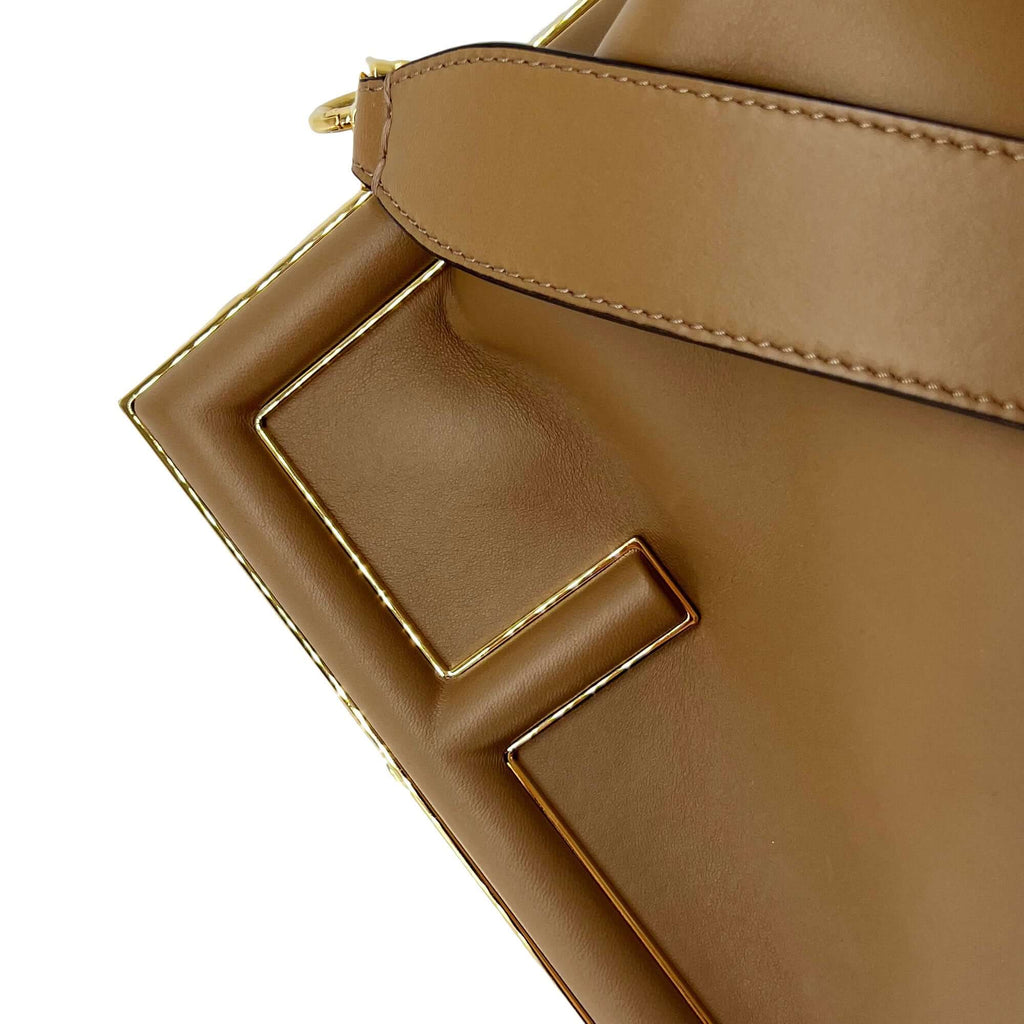 Fendi first medium clutch bag beige