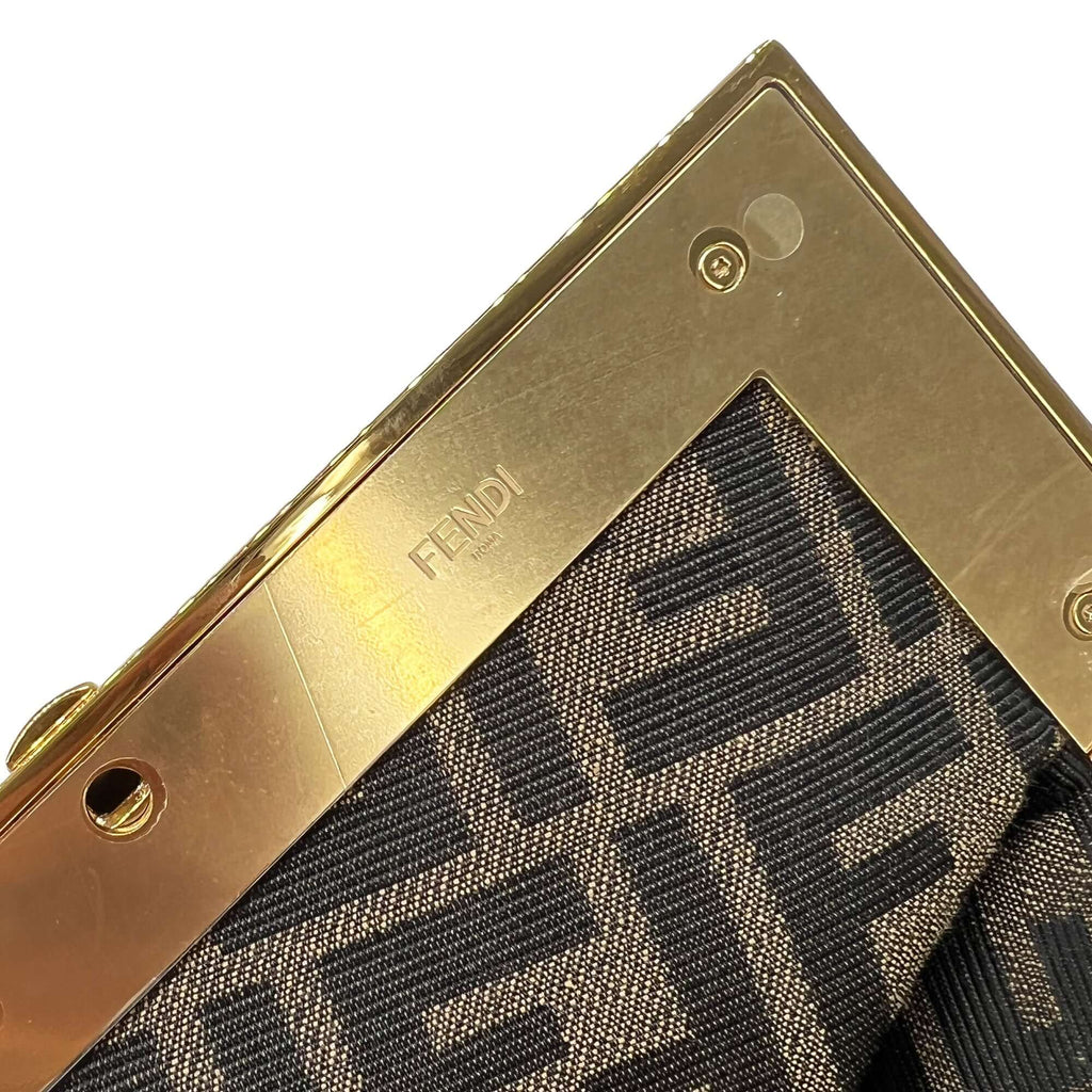 Fendi first medium clutch bag beige