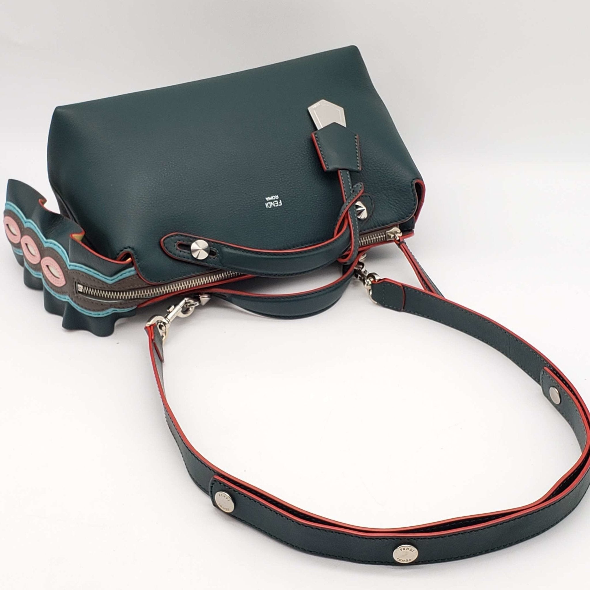 Fendi Green Leather Shoulder Bag