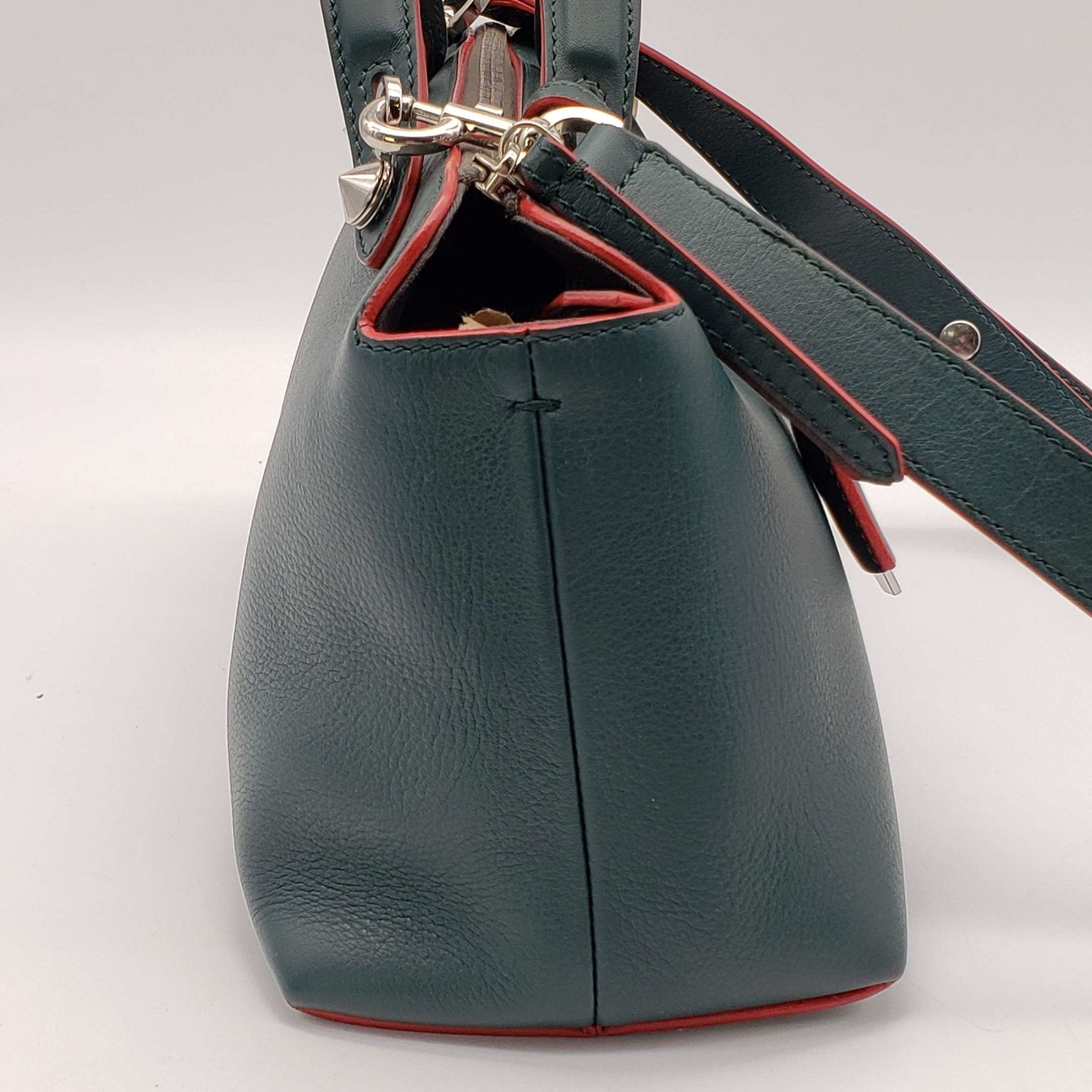 Fendi Green Leather Shoulder Bag