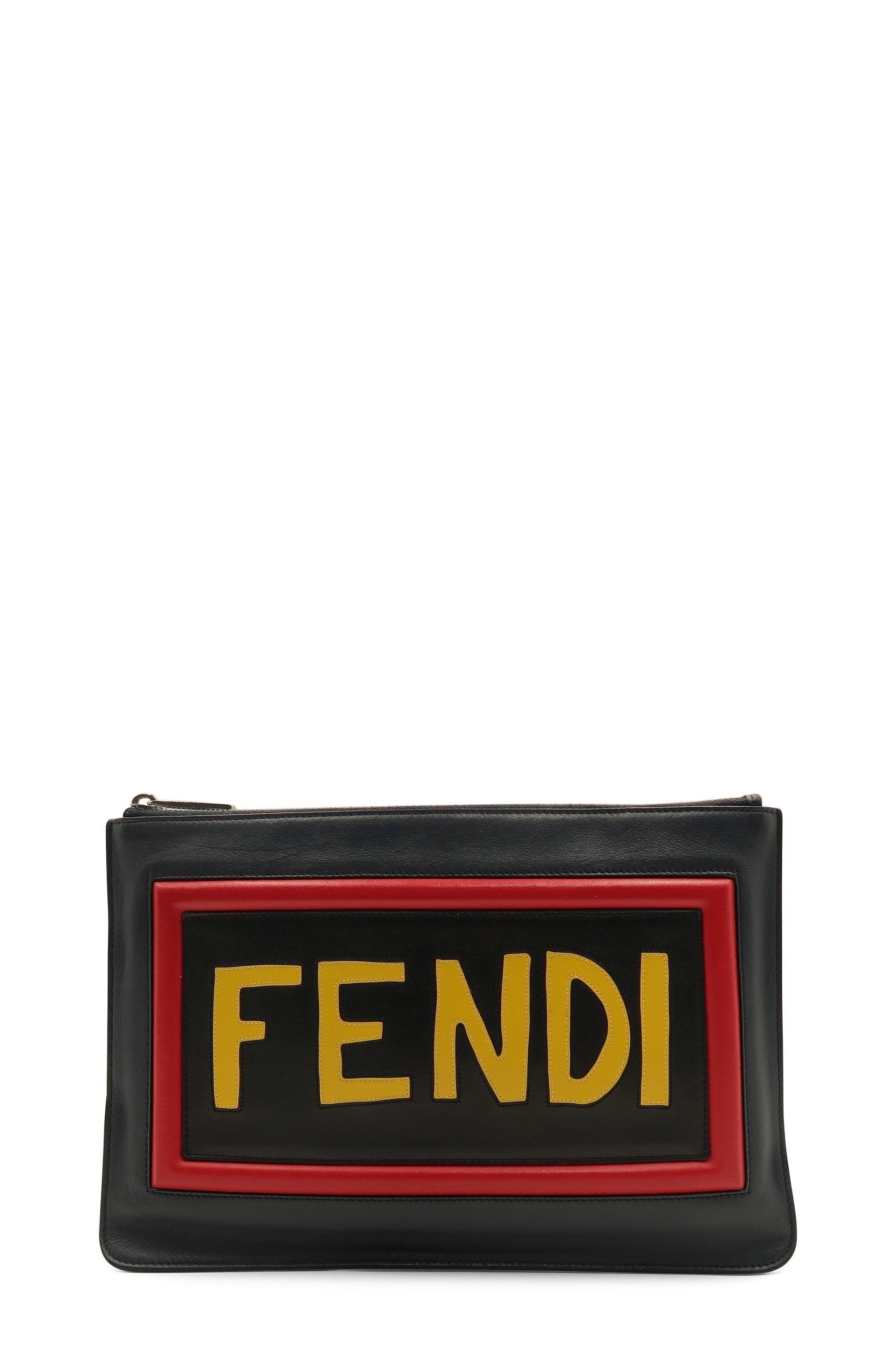 Think Vocabulary Leather Clutch Navy