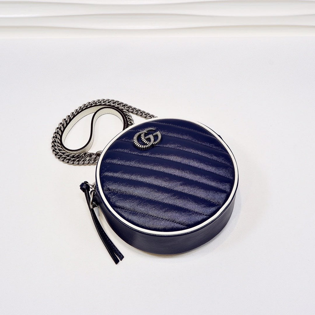 Marmont Mini Round Shoulder Bag Blue For Women 7in/18cm Glami