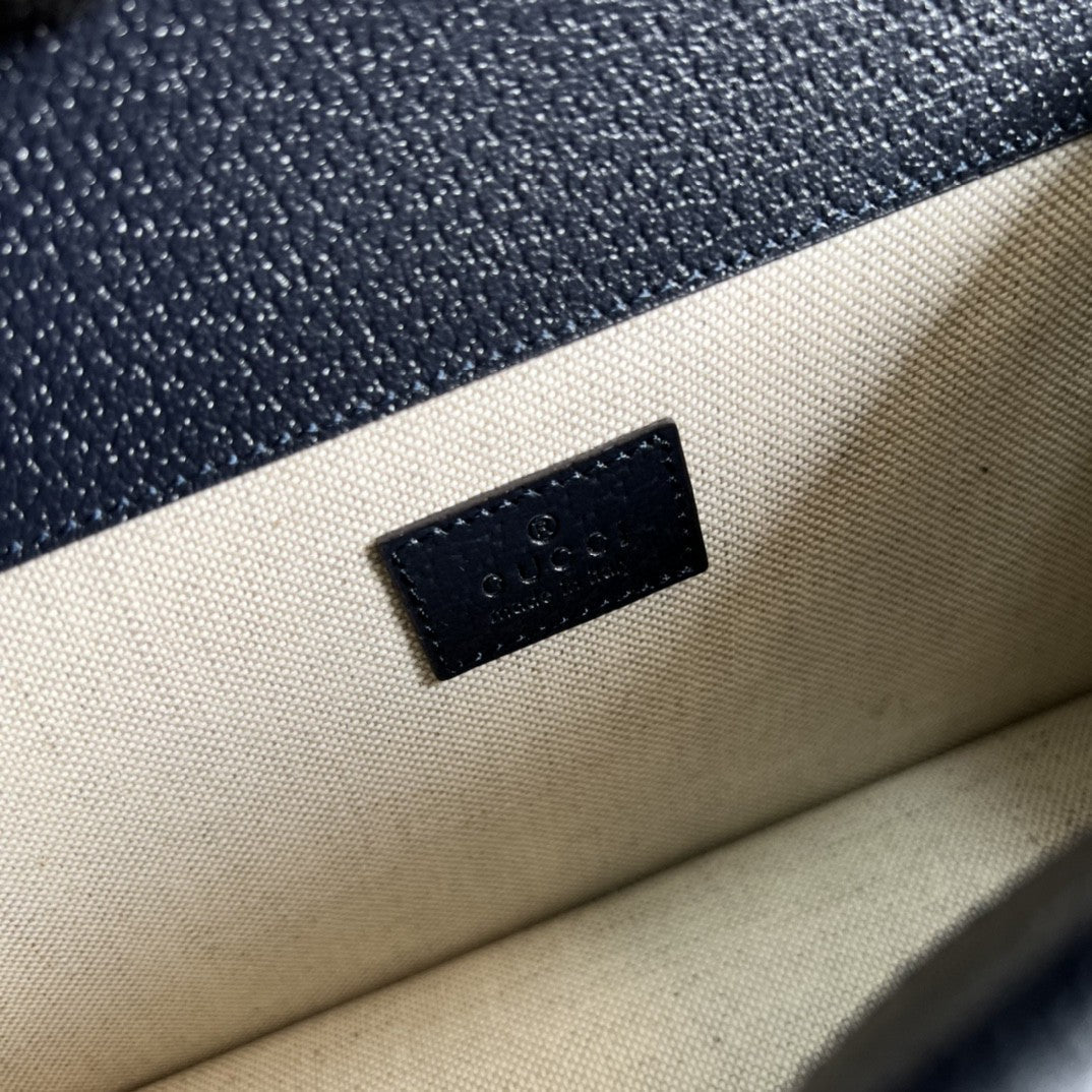 Gucci Dioronysus Small Gucci Shoulder Bag Beige And Blue Gucci Supreme Canvas For Women 10in/25cm 499623 K9GSN 4075