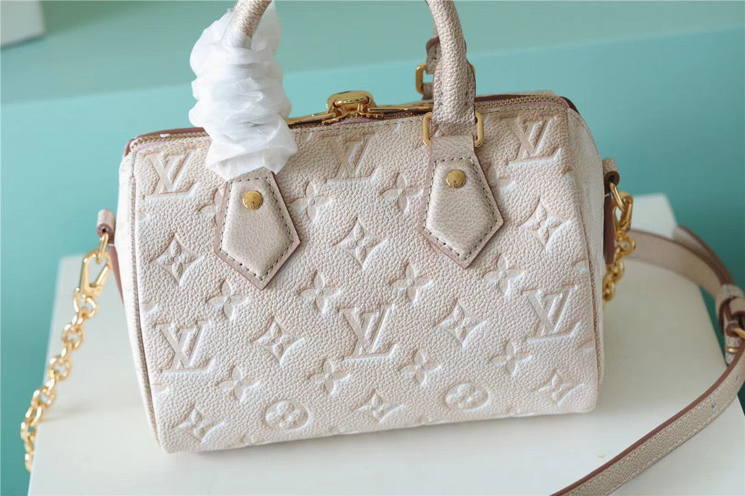 Louis Vuitton Speedy Bandouliere 20 Monogram Empreinte Pale Beige For Women,  Shoulder And Crossbody Bags 20.5cm/8.1in Louis Vuitton M46163