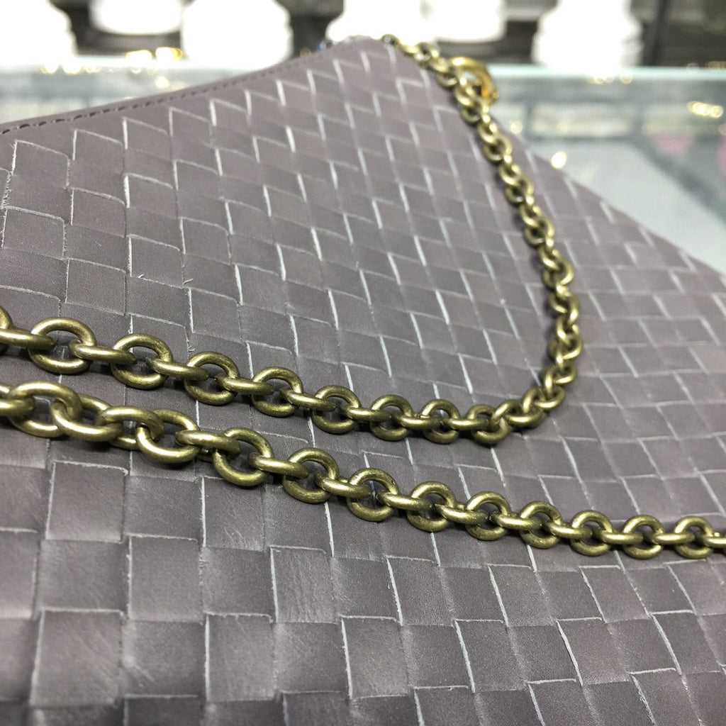 Chain Shoulder Bag Gray, For Women, Women Bags 9.6in/24.5cm