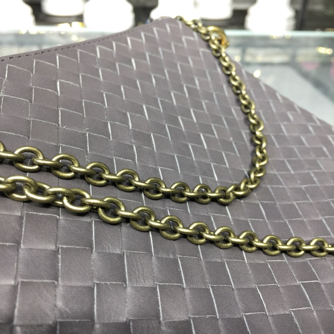 Bottega Veneta Chain Shoulder Bag Gray, For Women, Women’s Bags 9.6in/24.5cm