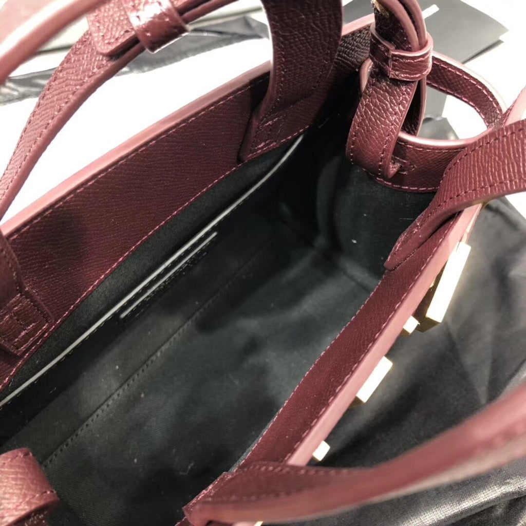 YSSL Manhattan Nano Shopping Bag In Box Burgundy For Women 8in/21cm YSL