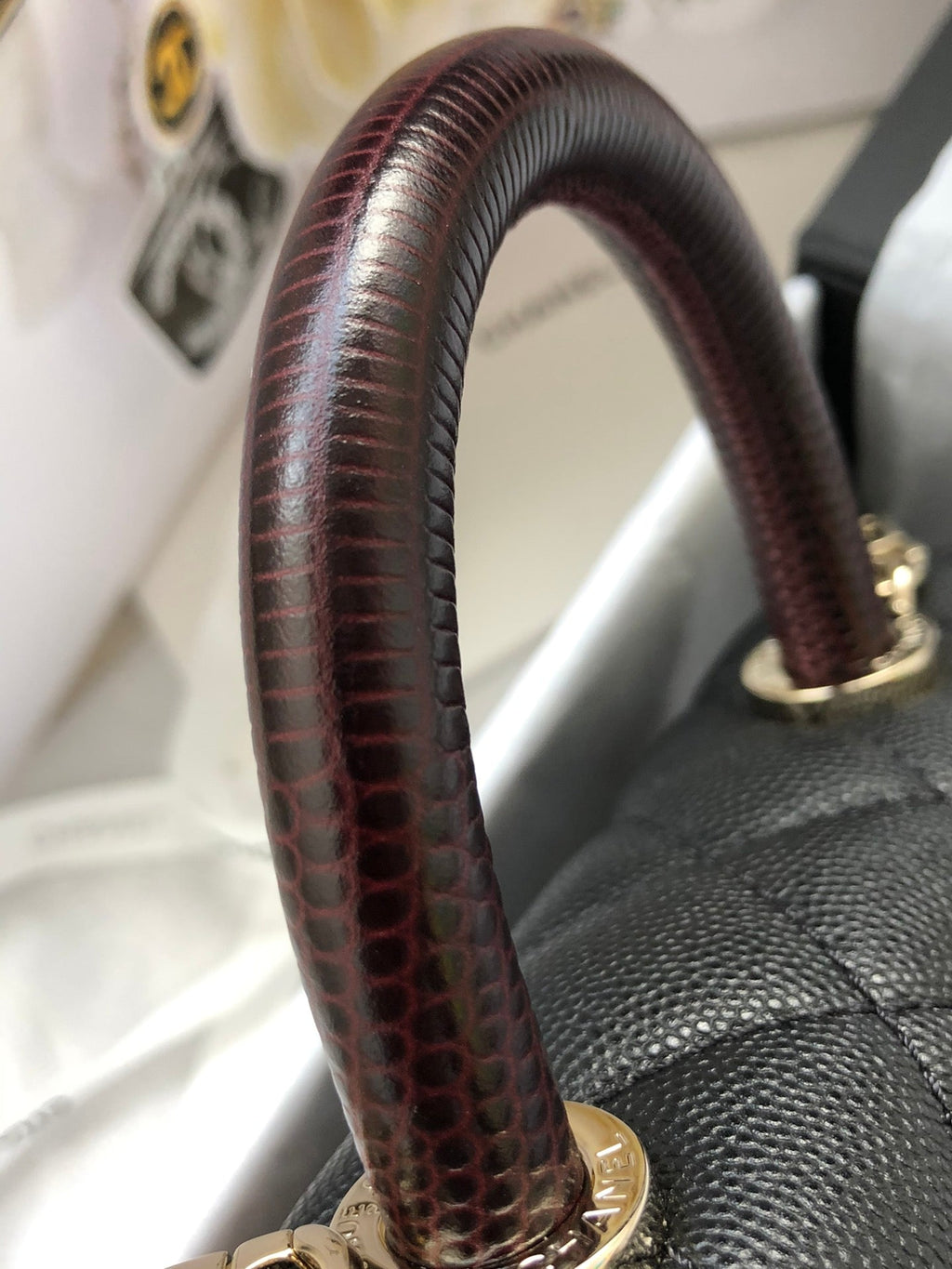 Chanel Classic Mini GlamIapbag Top Handle Black For Women 7.5in/19cm