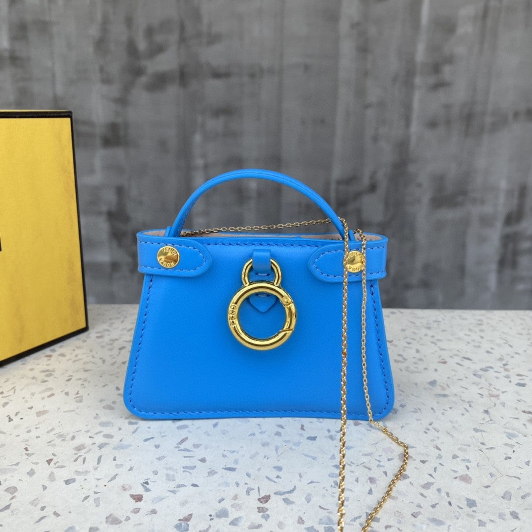 Nano Peekaboo Charm Crossbody Blue Bag For Woman 12cm/4.5in