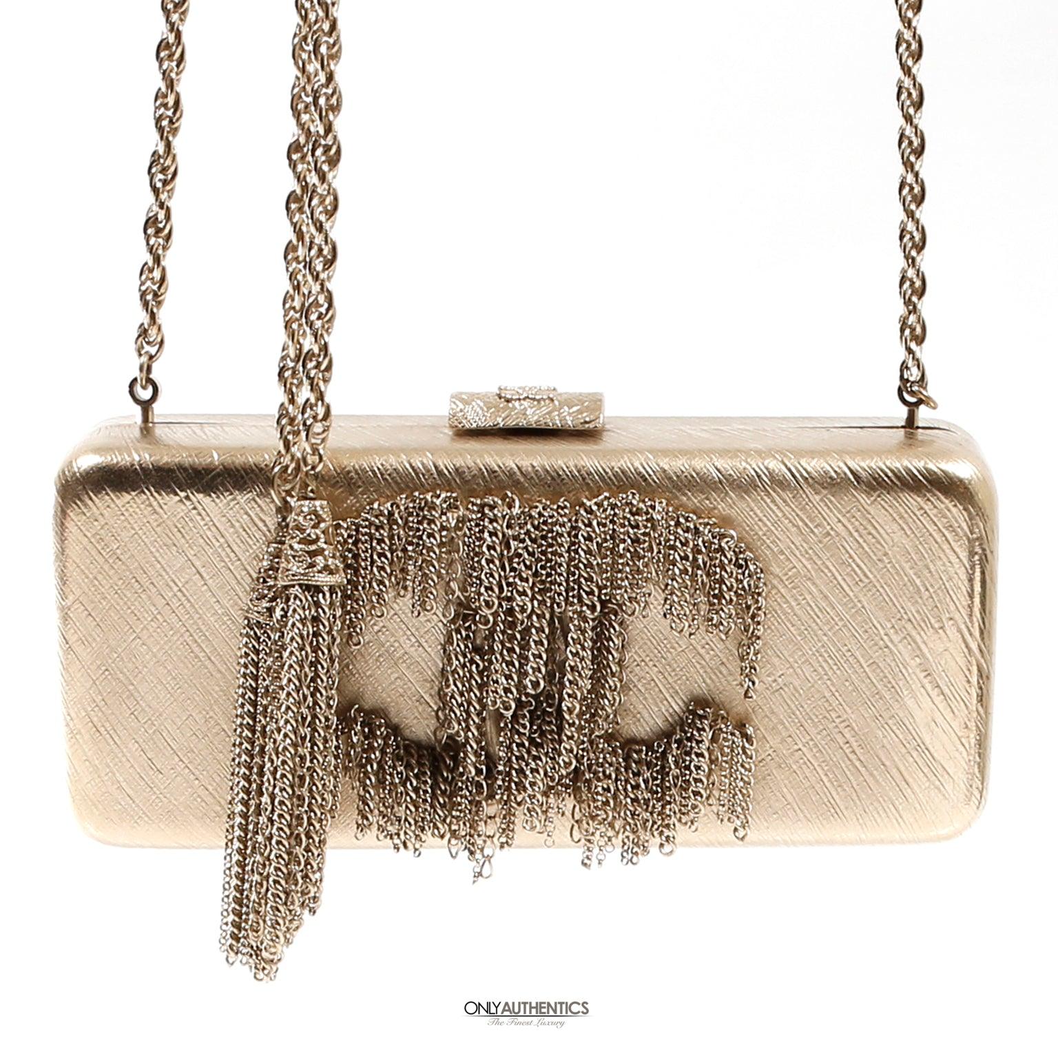 Chanel Gold CC Dripping Chains Box Clutch