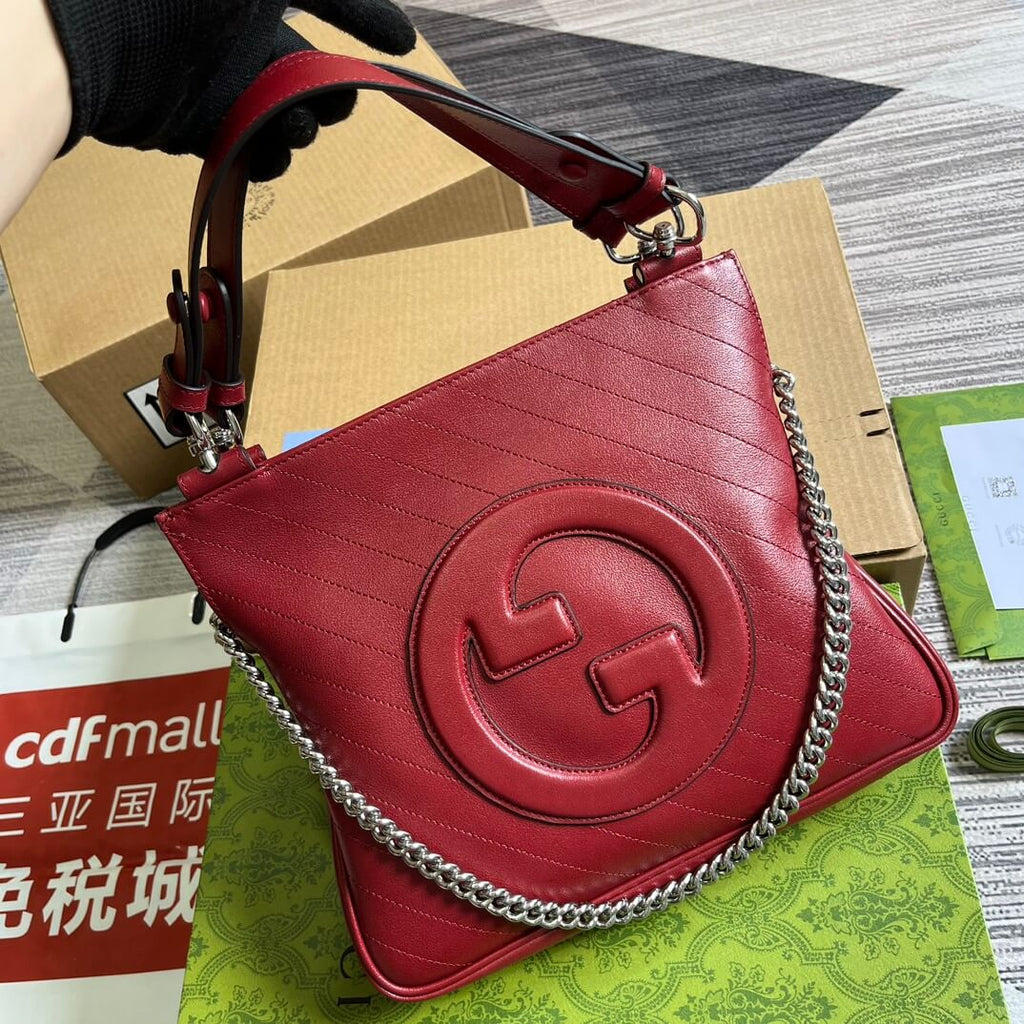 GC751518 Blondie Handbag 24cm red leather Free shipping