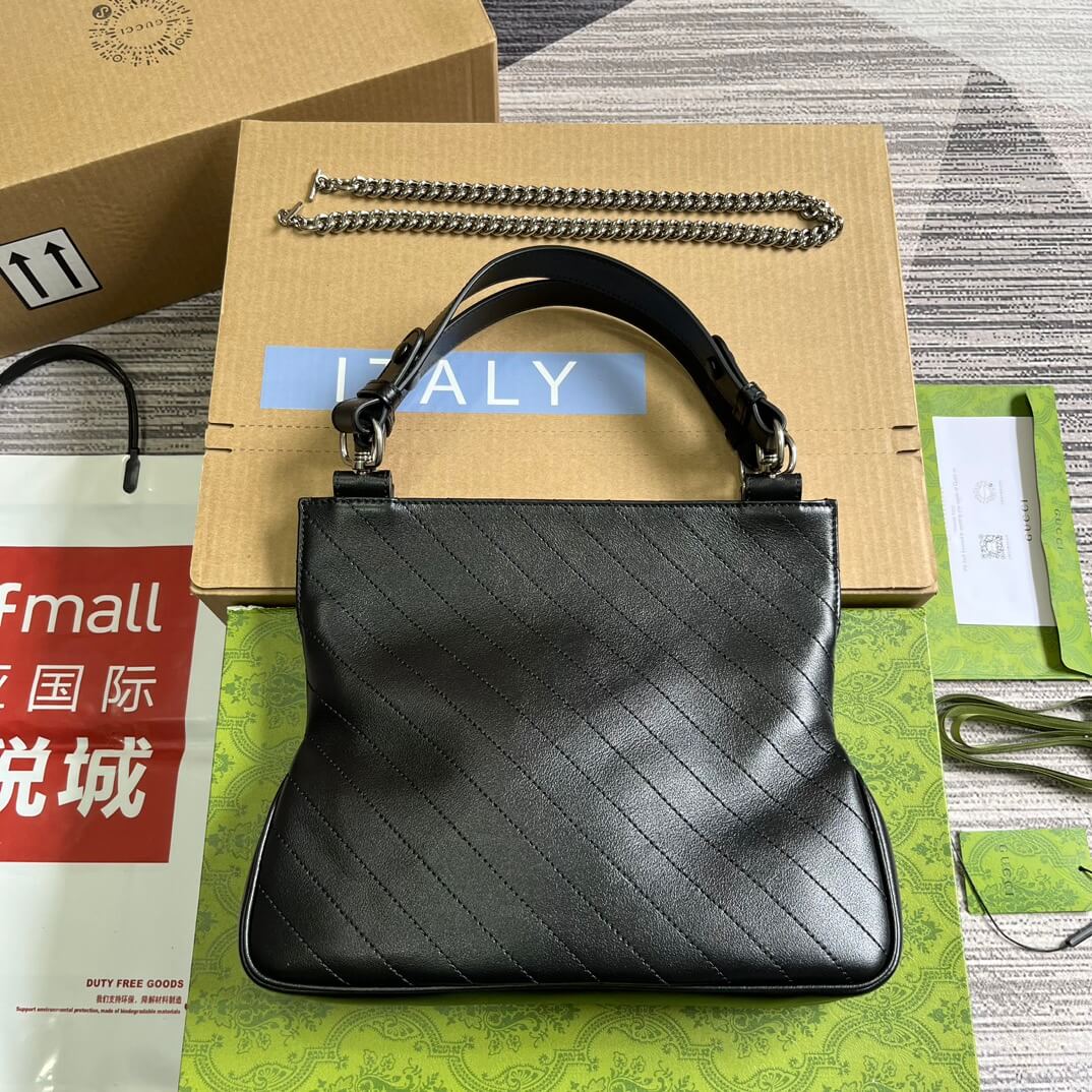 GC751518 Blondie Handbag 24cm black leather Free shipping