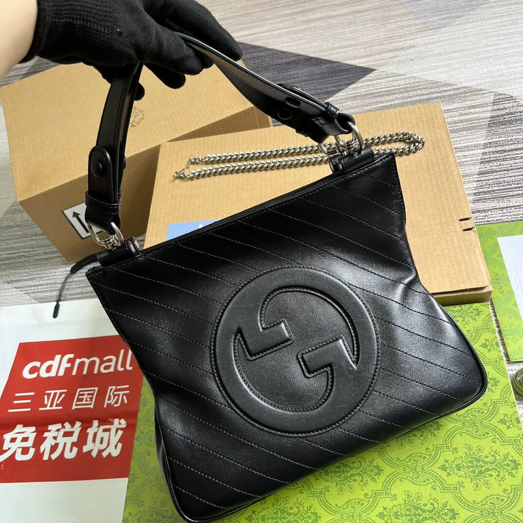 GC751518 Blondie Handbag 24cm black leather Free shipping