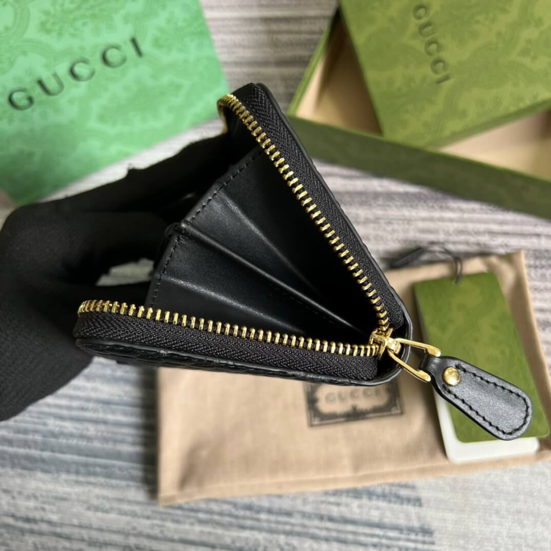 Gucci 449391 Marmont black 19cm Small G embossed cowhide