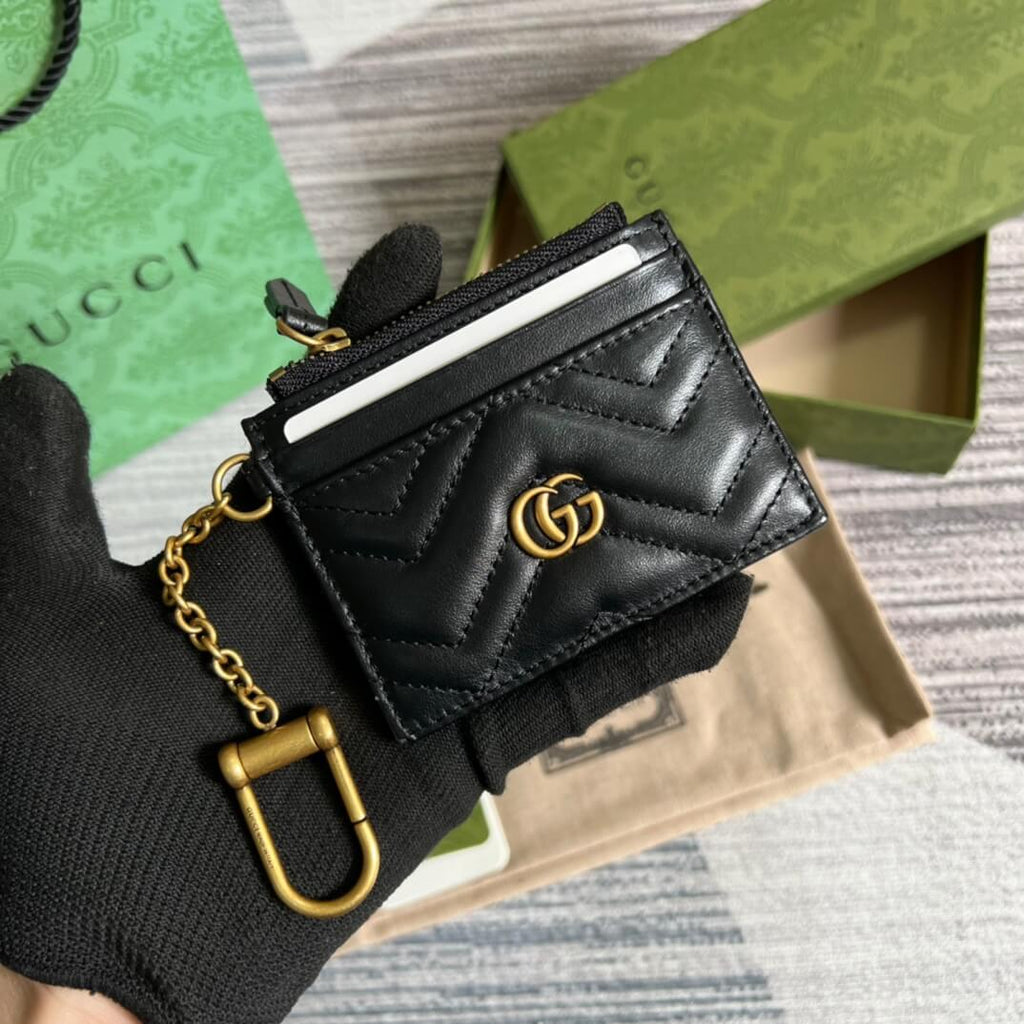 Gucci 627064 Marmont wallet 10cm black Canvas