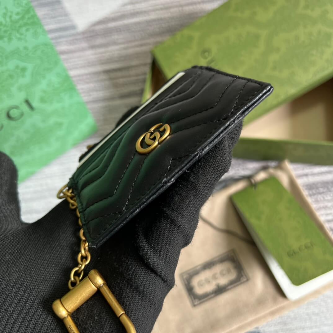 Gucci 627064 Marmont wallet 10cm black Canvas