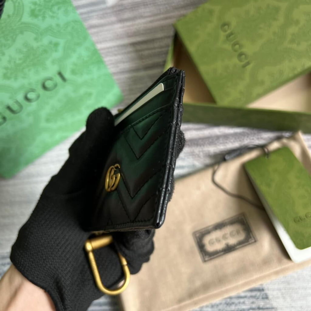 Gucci 627064 Marmont wallet 10cm black Canvas