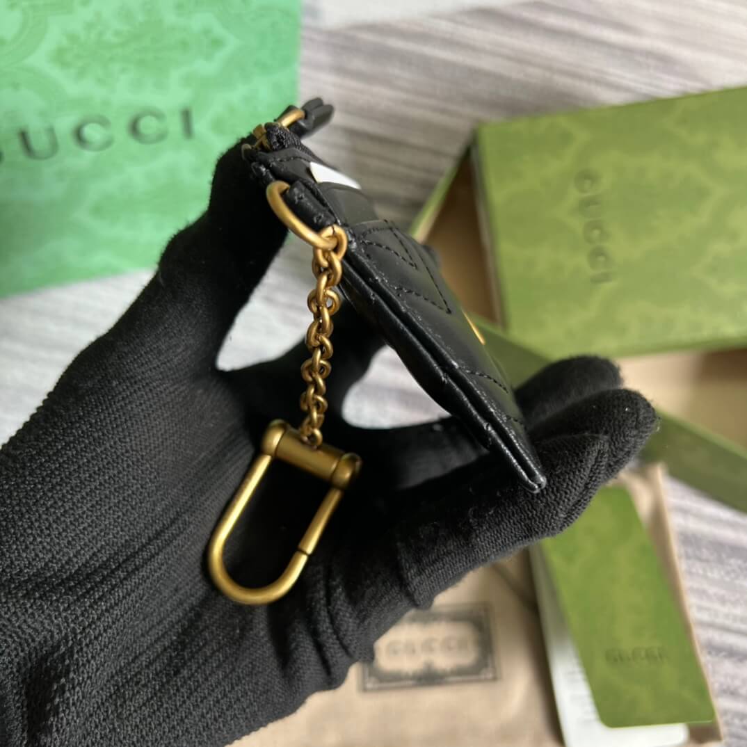 Gucci 627064 Marmont wallet 10cm black Canvas