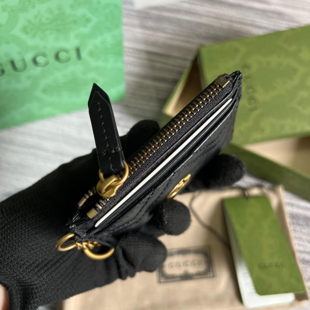 Gucci 627064 Marmont wallet 10cm black Canvas