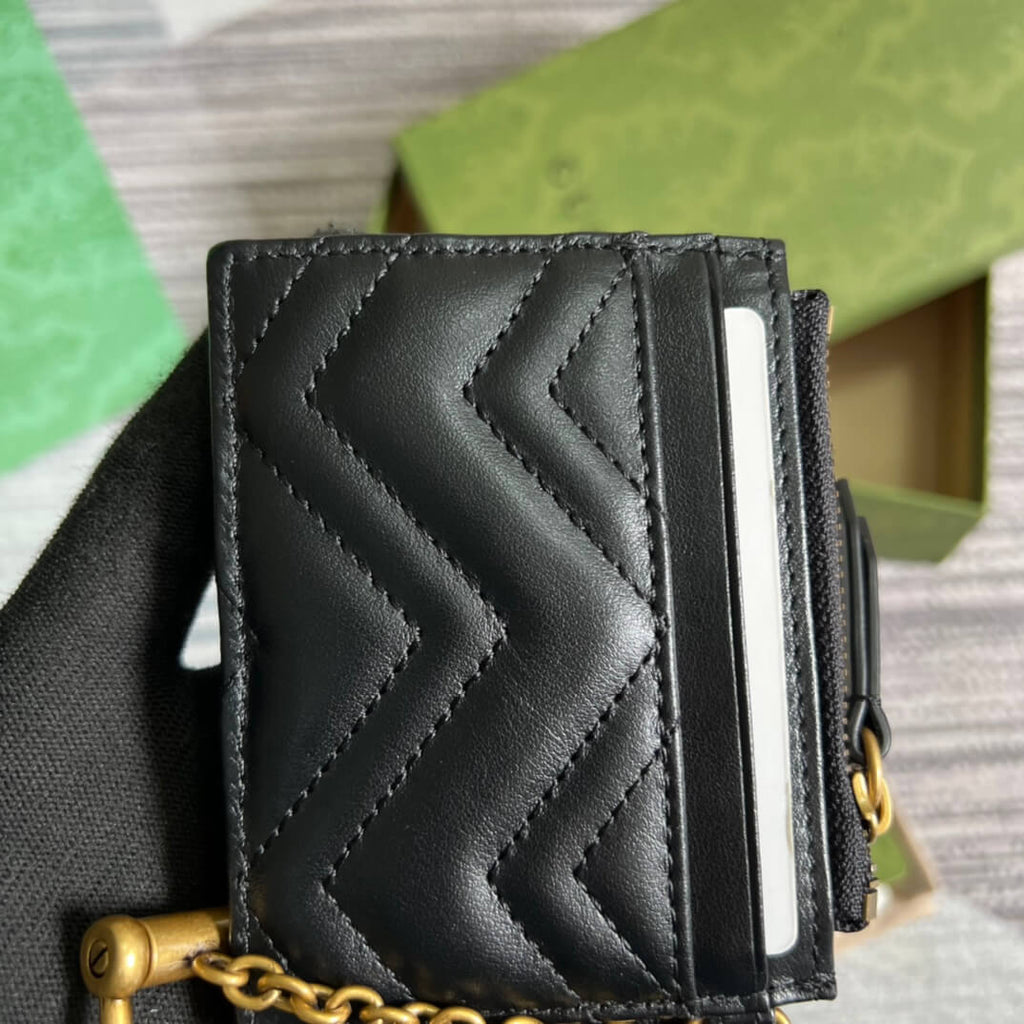 Gucci 627064 Marmont wallet 10cm black Canvas