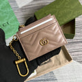 Gucci 627064 Marmont wallet 10cm Milk tea color Canvas