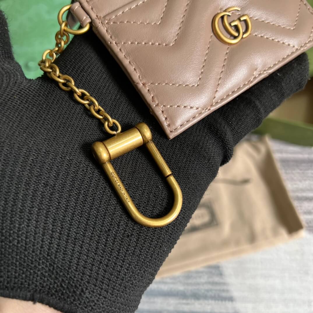 Gucci 627064 Marmont wallet 10cm Milk tea color Canvas