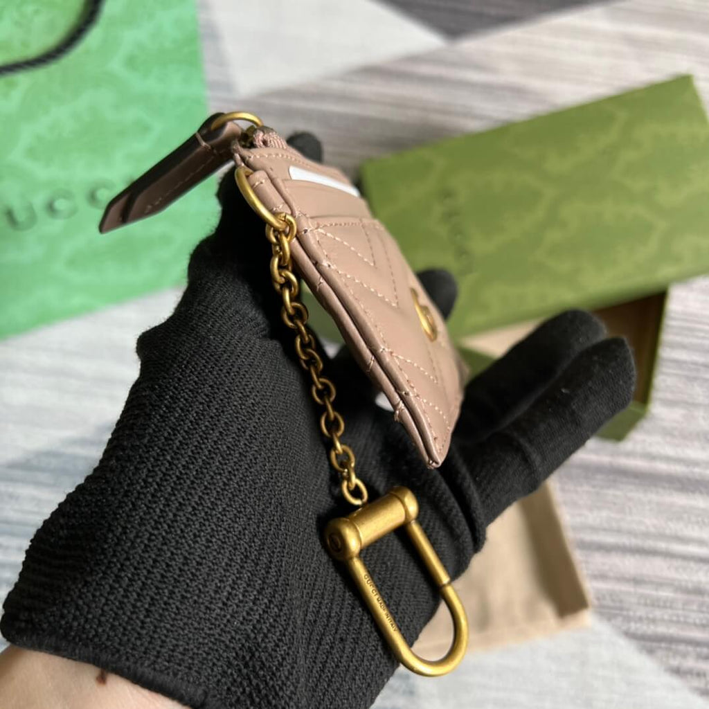 Gucci 627064 Marmont wallet 10cm Milk tea color Canvas