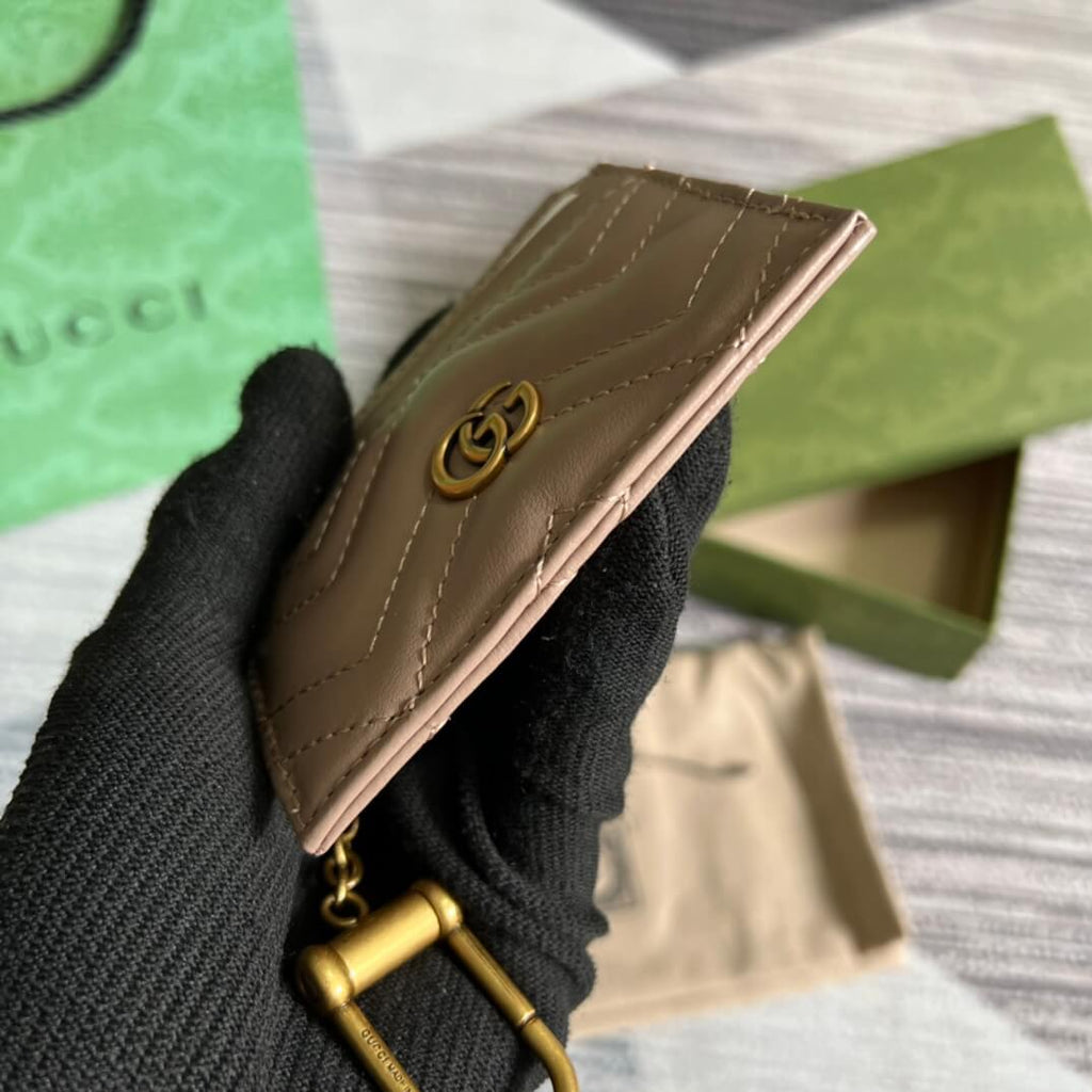 Gucci 627064 Marmont wallet 10cm Milk tea color Canvas