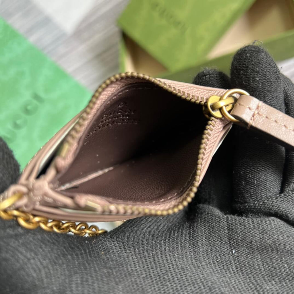 Gucci 627064 Marmont wallet 10cm Milk tea color Canvas